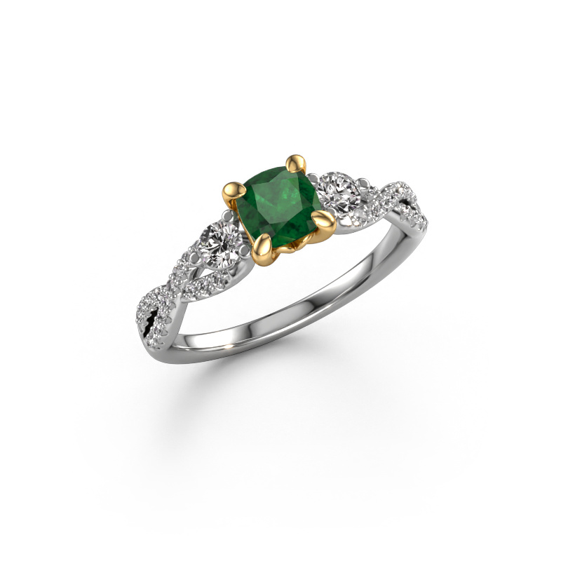 Image of Engagement ring Marilou CUS 585 white gold Emerald 5 mm