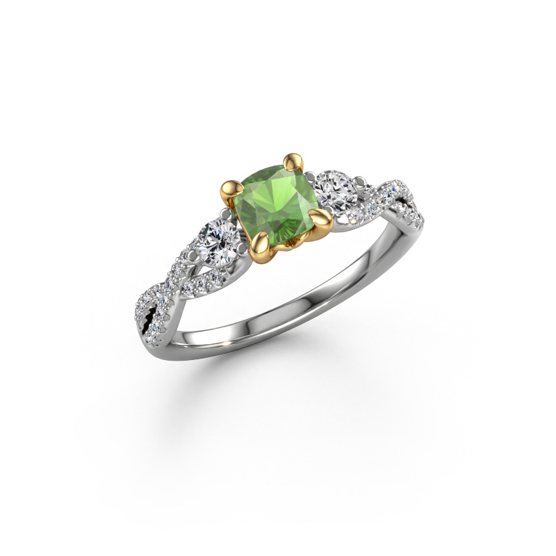 Bild von Verlobungsring Marilou CUS 585 Weißgold Turmalin grün 5 mm