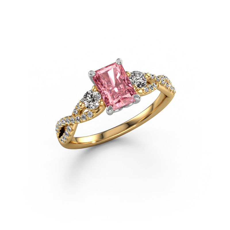 Bild von Verlobungsring Marilou RAD 585 Gold Rosa Labordiamant 7x5 mm