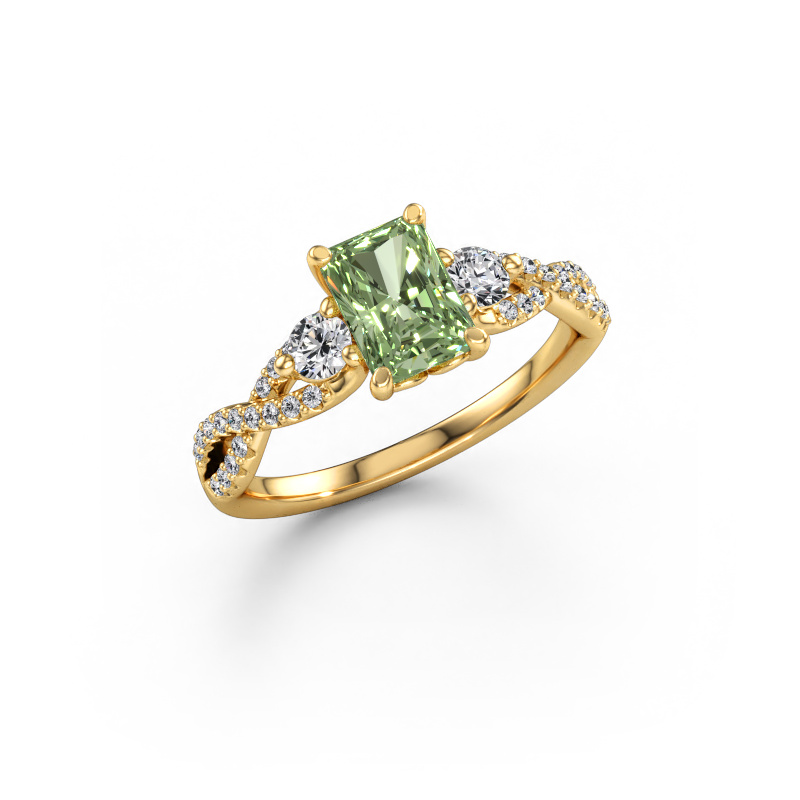Immagine di Anello di fidanzamento Marilou RAD 585 oro Diamante lab grown verde 7x5 mm