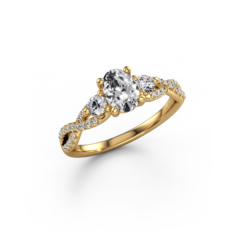 Image of Engagement ring Marilou OVL 585 gold Lab grown diamond 1.060 crt