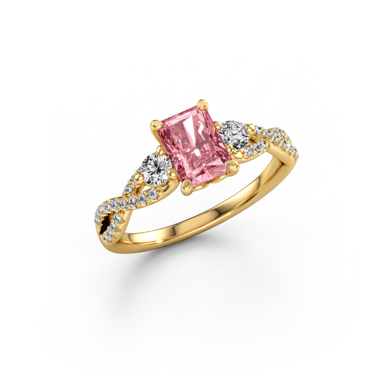 Immagine di Anello di fidanzamento Marilou RAD 585 oro Diamante lab grown rosa 7x5 mm