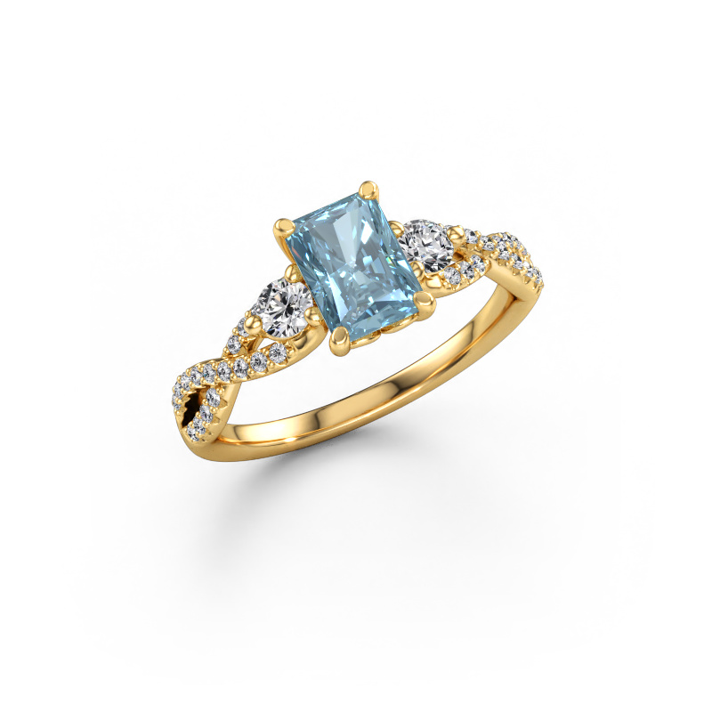 Immagine di Anello di fidanzamento Marilou RAD 585 oro Diamante lab grown blu 7x5 mm