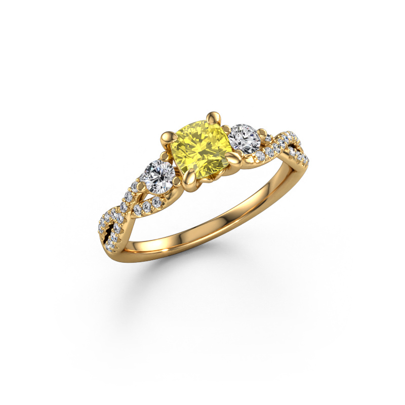 Image of Engagement ring Marilou CUS 585 gold Yellow lab grown diamond 5 mm
