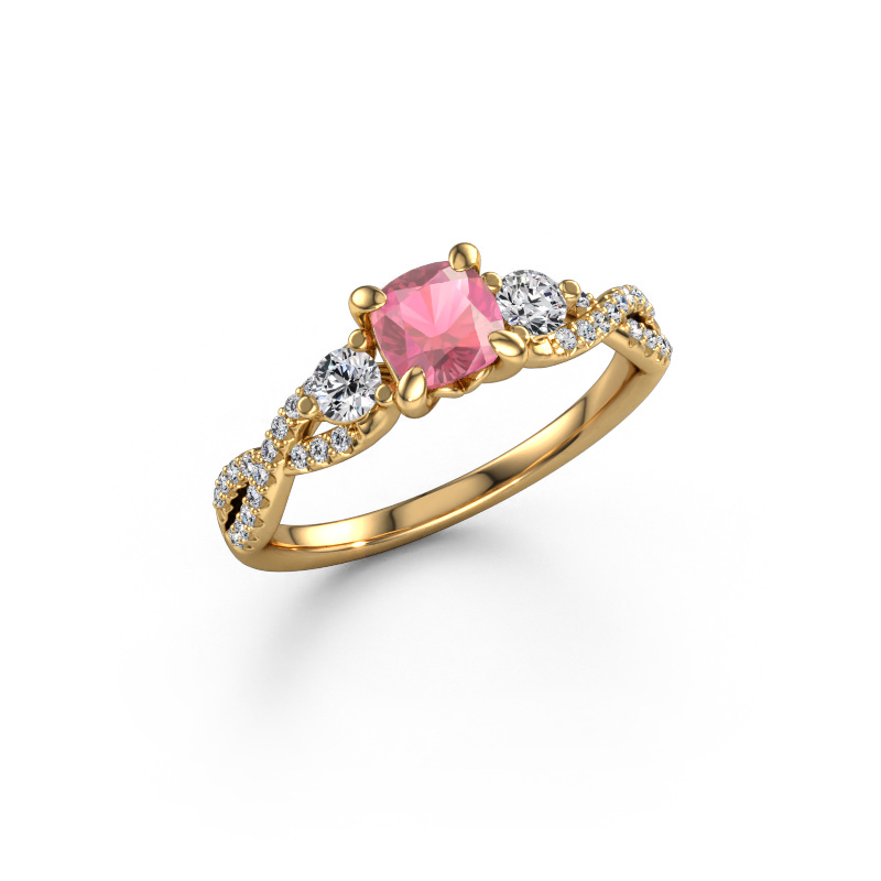Image of Engagement ring Marilou CUS 585 gold Tourmaline pink 5 mm