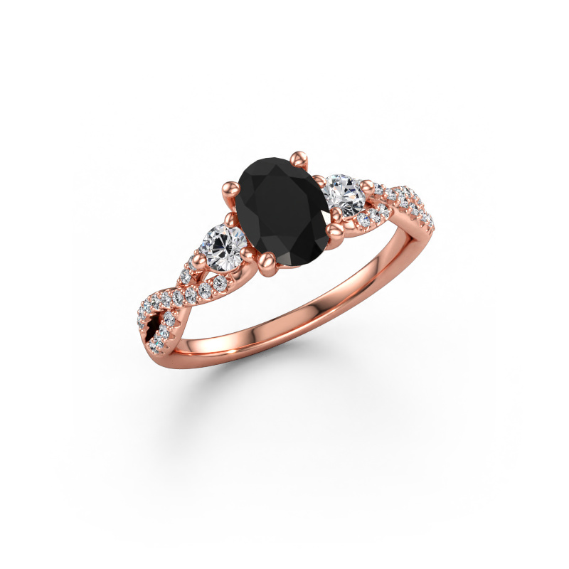 Immagine di Anello di fidanzamento Marilou OVL 585 oro rosa Diamante nero 1.46 crt