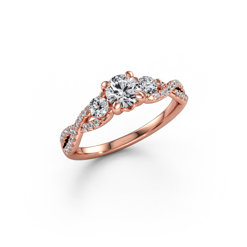 Immagine di Anello di fidanzamento Marilou RND 585 oro rosa Diamante lab grown 0.86 crt
