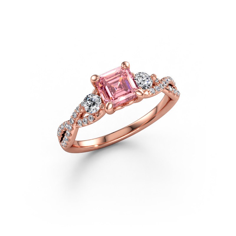 Image of Engagement ring Marilou ASC 585 rose gold Pink lab grown diamond 5.5 mm