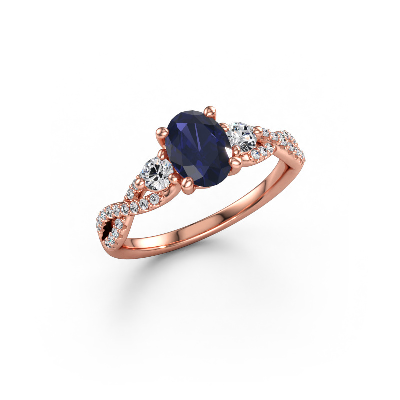 Bild av Förlovningsring Marilou OVL 585 roséguld Safir 7,5x5,5 mm