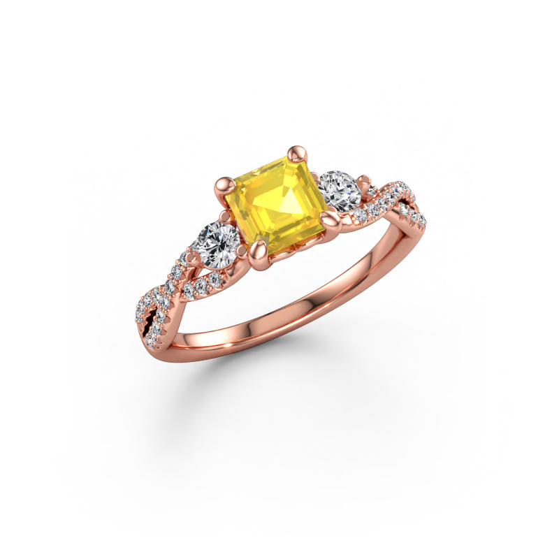 Immagine di Anello di fidanzamento Marilou ASC 585 oro rosa Zaffiro giallo 5.5 mm