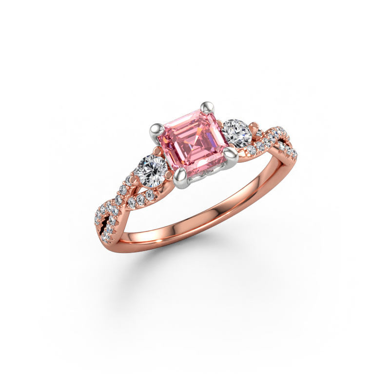 Image of Engagement ring Marilou ASC 585 rose gold Pink lab grown diamond 5.5 mm
