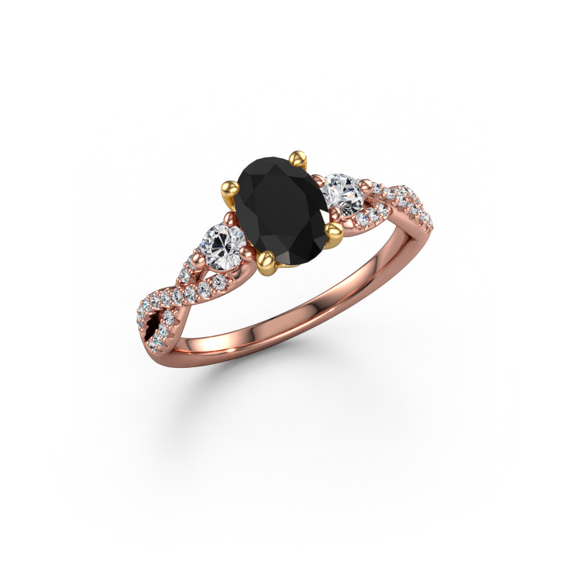 Bild von Verlobungsring Marilou OVL 585 Roségold Schwarz Diamant 1.46 crt