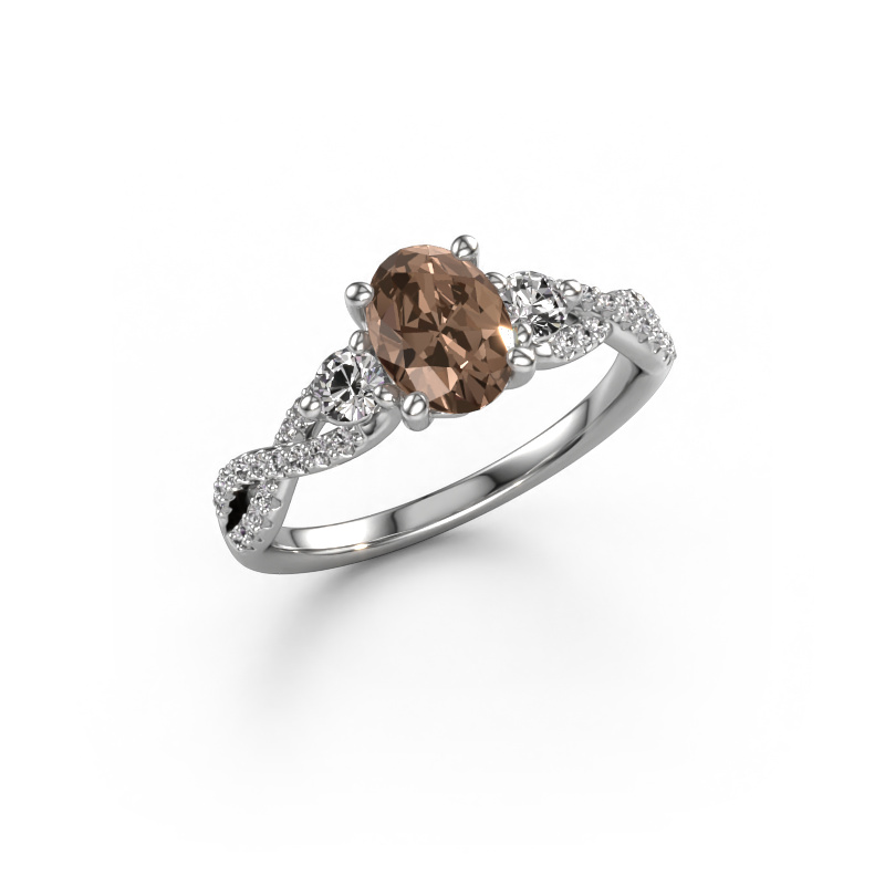 Image of Engagement ring Marilou OVL 950 platinum Brown diamond 1.16 crt
