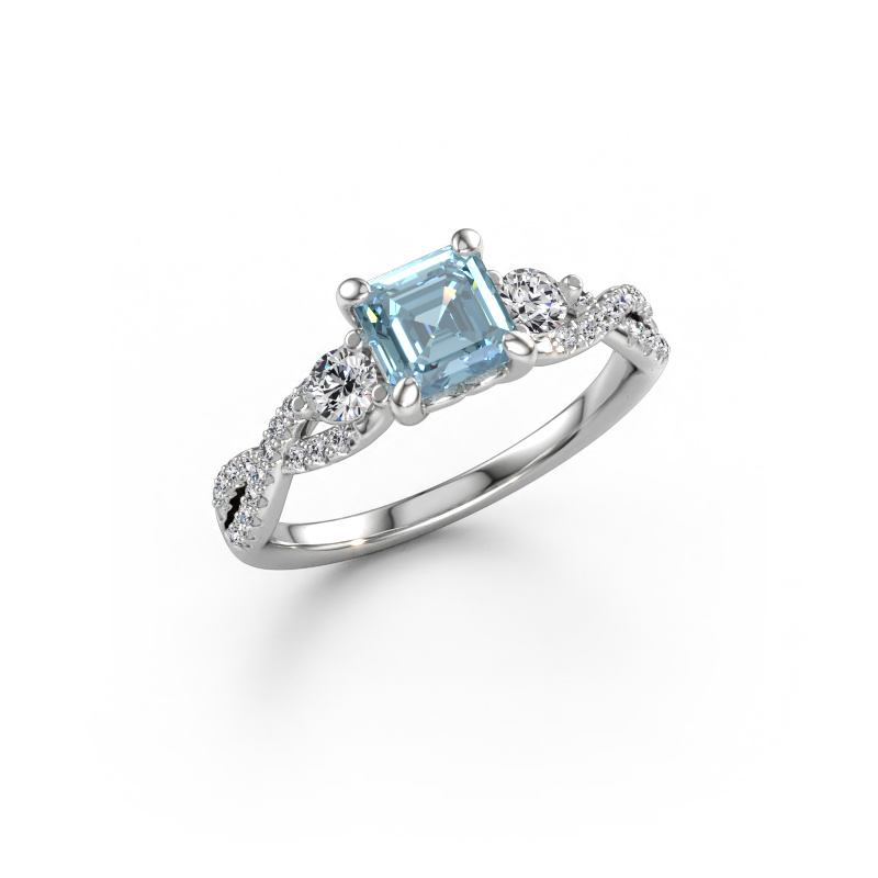 Immagine di Anello di fidanzamento Marilou ASC 585 oro bianco Diamante lab grown blu 5.5 mm