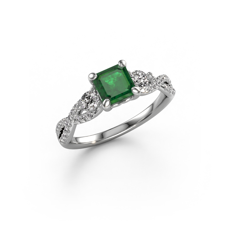 Image of Engagement ring Marilou ASC 585 white gold Emerald 5.5 mm