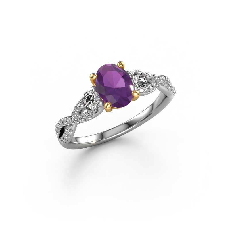 Bild von Verlobungsring Marilou OVL 585 Weißgold Amethyst 7,5x5,5 mm