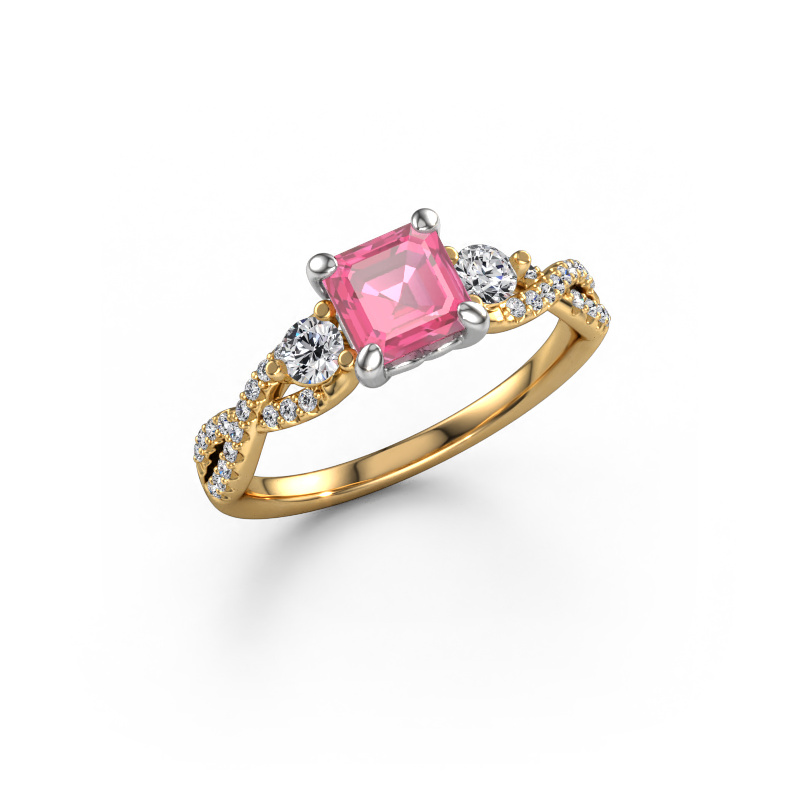 Image of Engagement ring Marilou ASC 585 gold Pink sapphire 5.5 mm