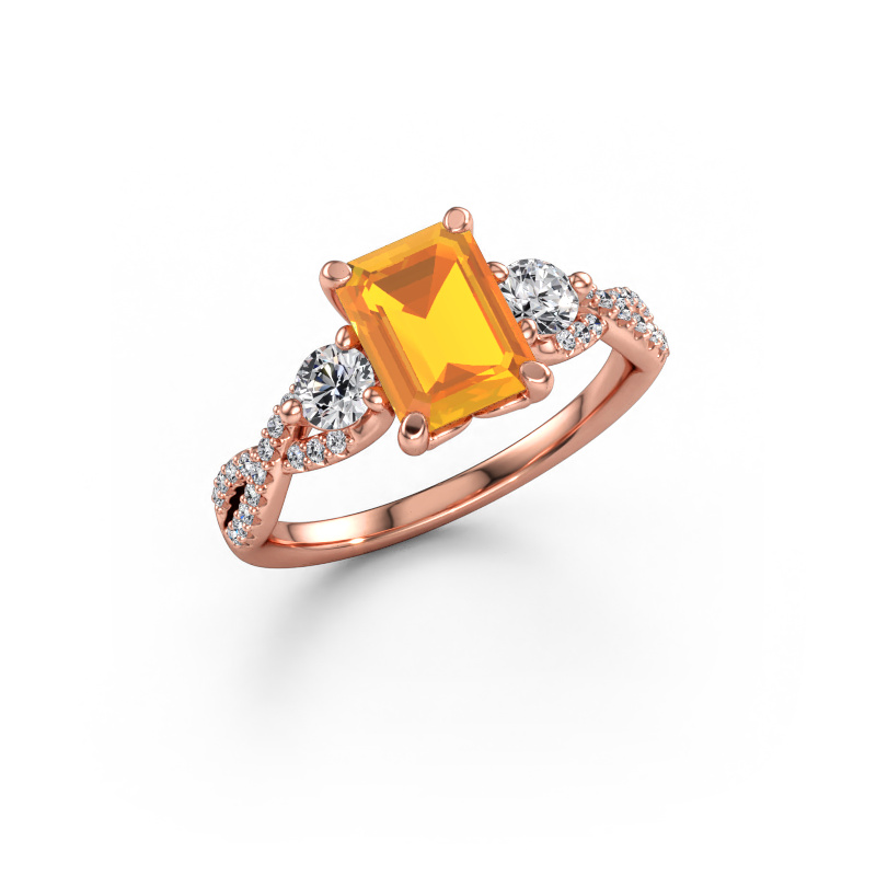 Immagine di Anello di fidanzamento Marilou EME 585 oro rosa Citrino 8x6 mm