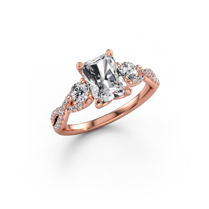 Immagine di Anello di fidanzamento Marilou RAD 585 oro rosa Diamante lab grown 2.27 crt