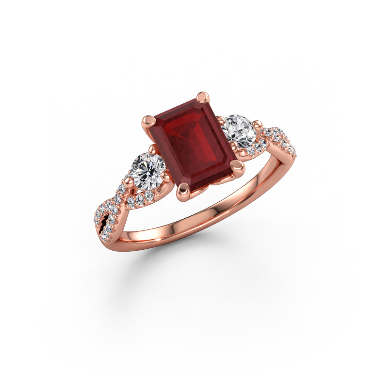 Bild av Förlovningsring Marilou EME 585 roséguld Rubin 8x6 mm