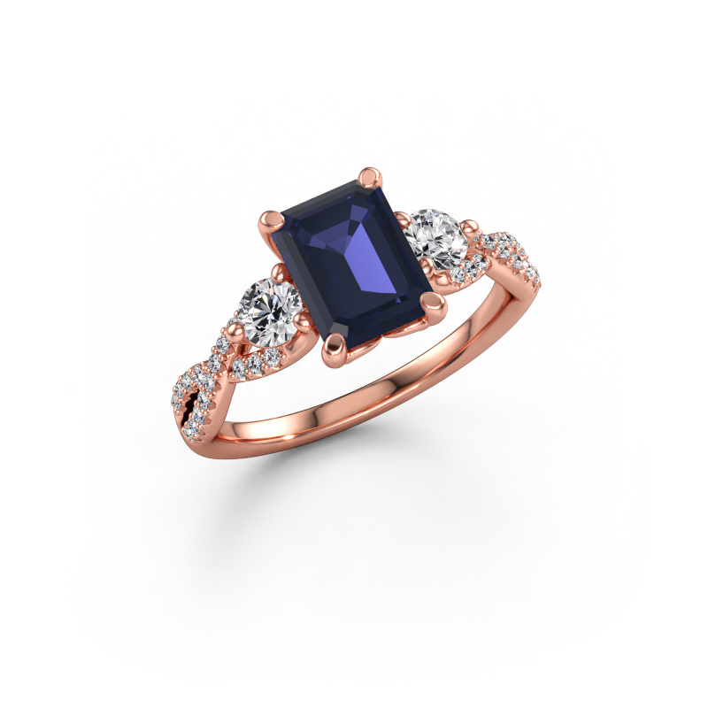 Bild av Förlovningsring Marilou EME 585 roséguld Safir 8x6 mm