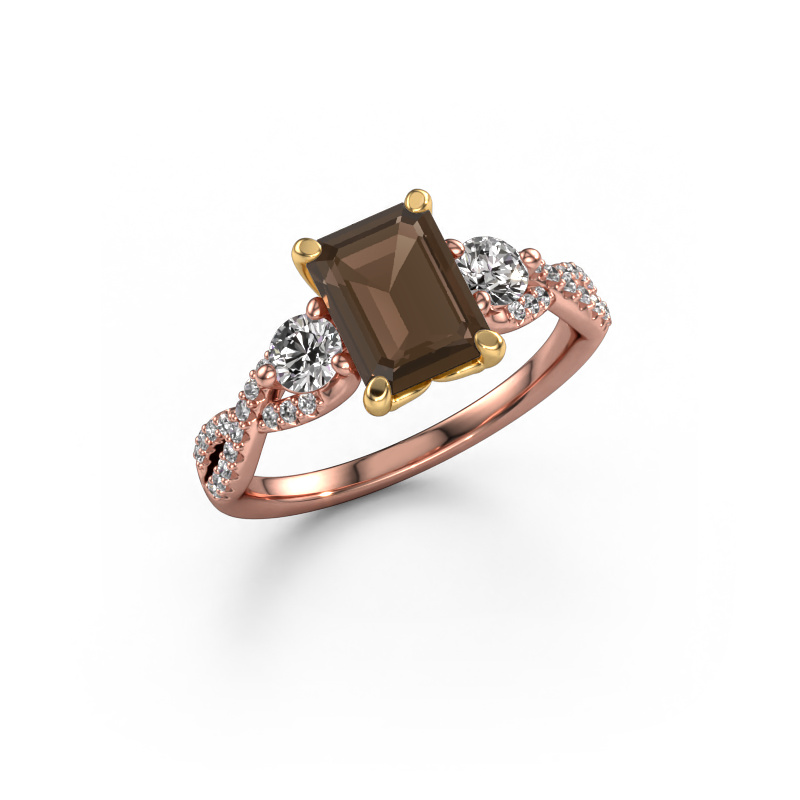 Bild von Verlobungsring Marilou EME 585 Roségold Rauchquarz 8x6 mm