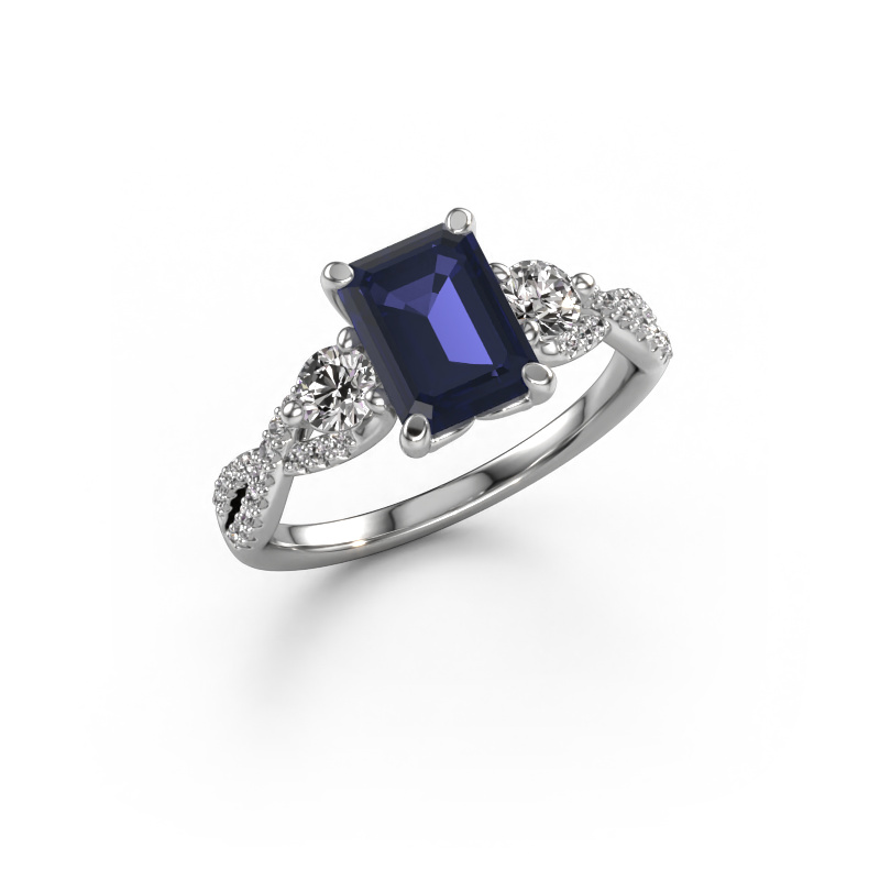 Image of Engagement ring Marilou EME 950 platinum Sapphire 8x6 mm