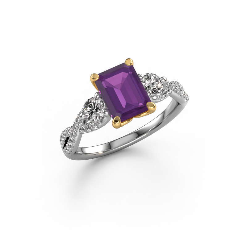 Bild von Verlobungsring Marilou EME 585 Weißgold Amethyst 8x6 mm