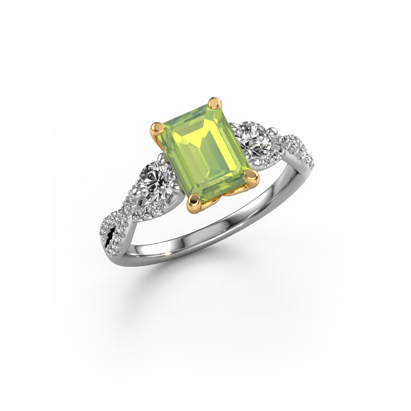 Bild von Verlobungsring Marilou EME 585 Weißgold Peridot 8x6 mm