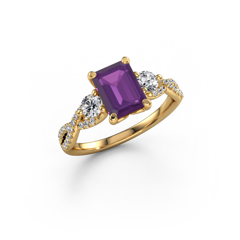 Image of Engagement ring Marilou EME 585 gold Amethyst 8x6 mm