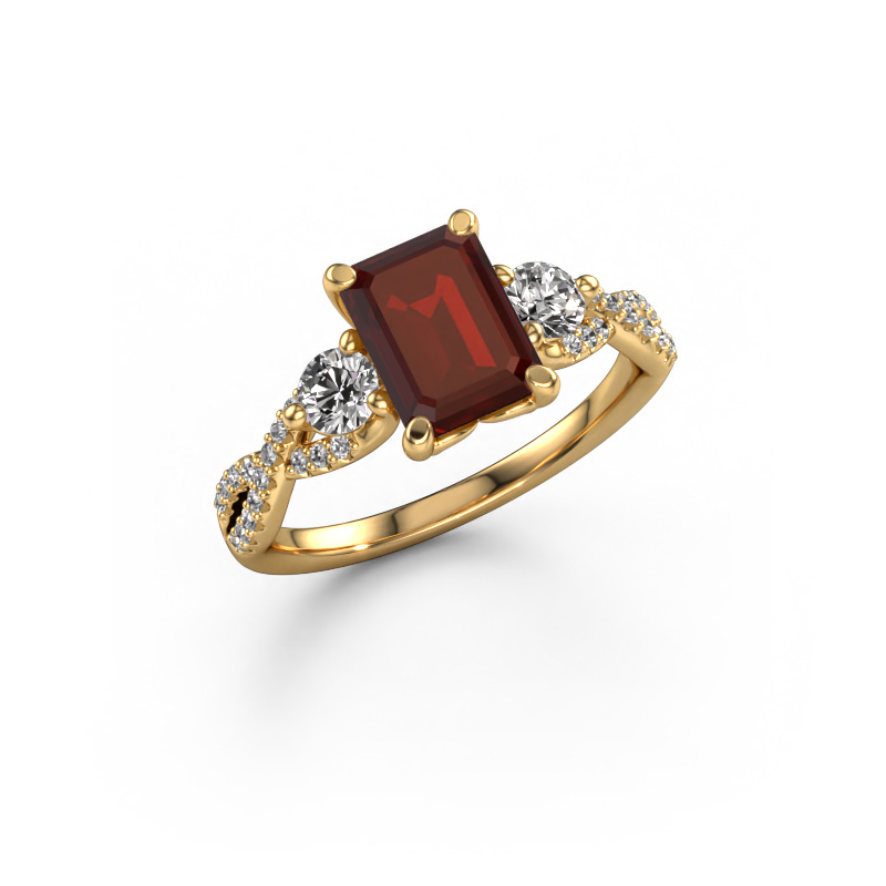 Bild von Verlobungsring Marilou EME 585 Gold Granat 8x6 mm