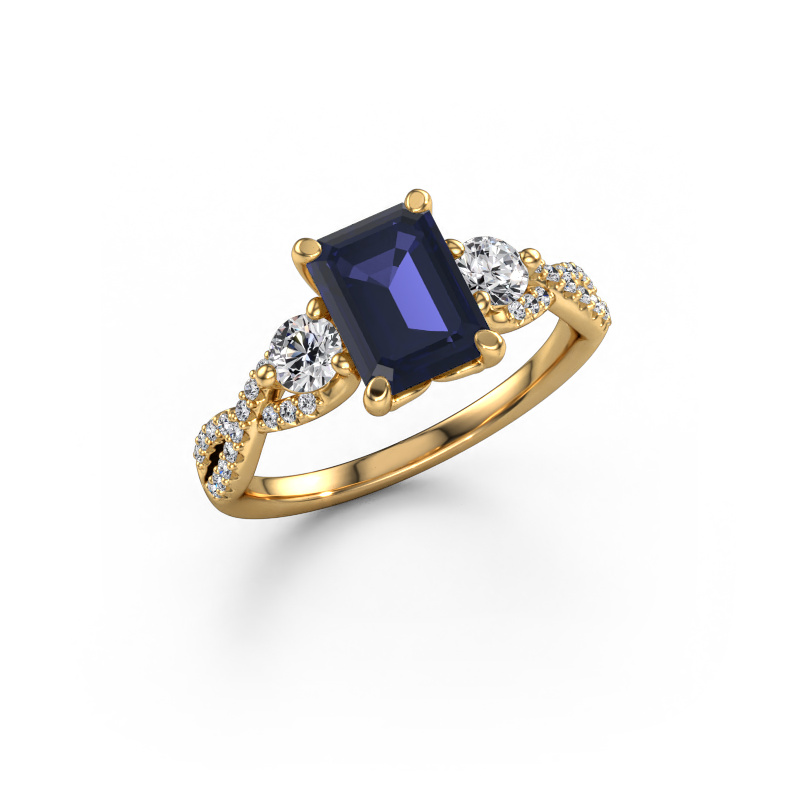 Image of Engagement ring Marilou EME 585 gold Sapphire 8x6 mm