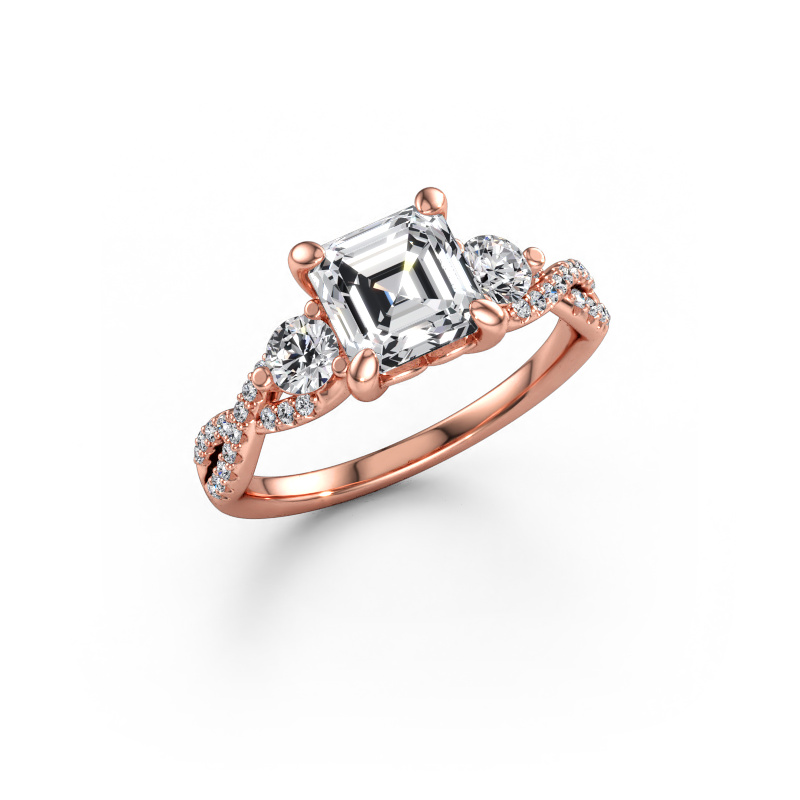 Bild av Förlovningsring Marilou ASC 585 roséguld Labbodlad diamant 2.02 crt