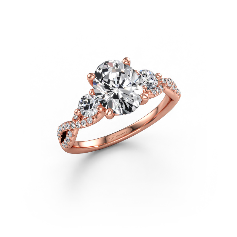 Bild av Förlovningsring Marilou OVL 585 roséguld Diamant 2.32 crt