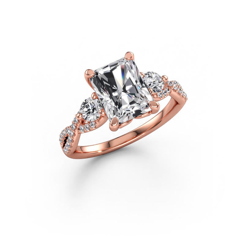 Bild av Förlovningsring Marilou RAD 585 roséguld Labbodlad diamant 3.02 crt