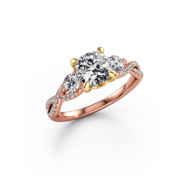 Afbeelding van Verlovingsring Marilou CUS 585 rosé goud Lab-grown diamant 2.02 crt