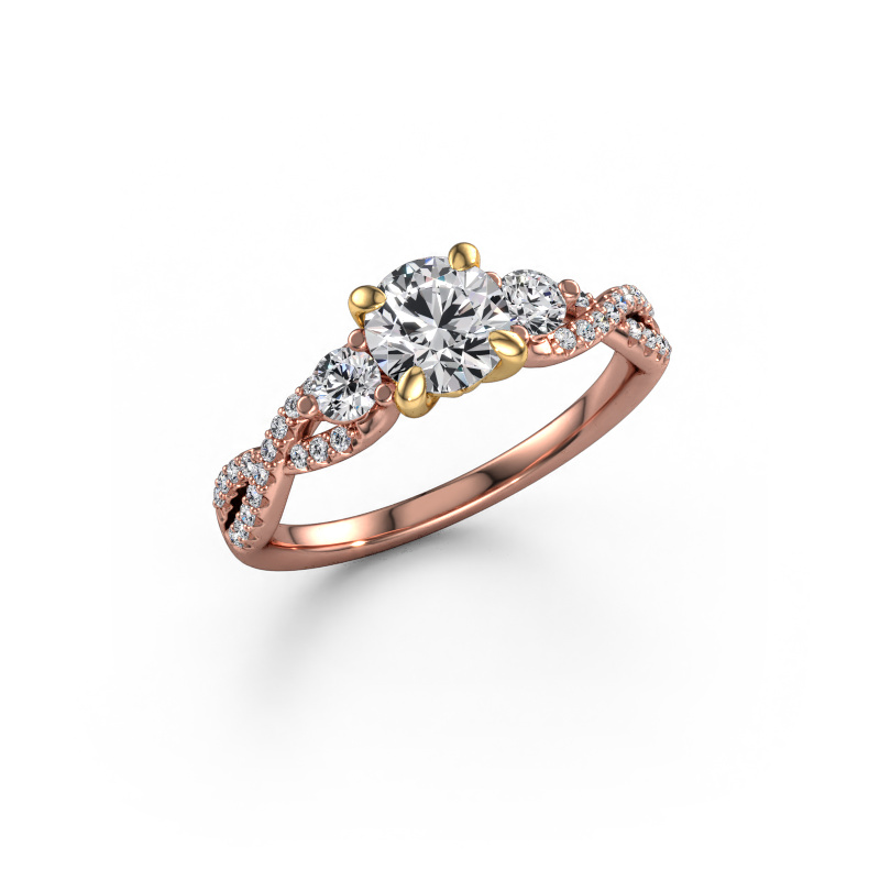 Image of Engagement ring Marilou RND 585 rose gold Lab grown diamond 1.060 crt