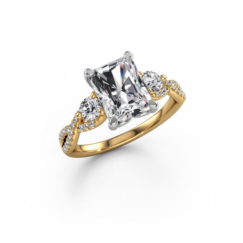 Image of Engagement ring Marilou RAD 585 gold Lab grown diamond 3.02 crt