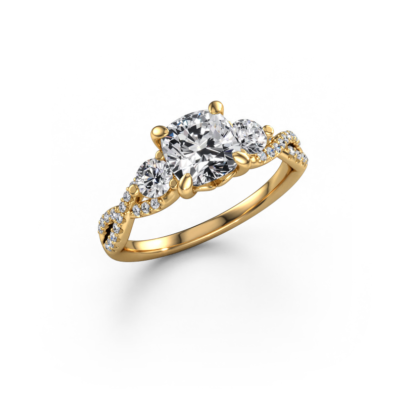 Image of Engagement ring Marilou CUS 585 gold Lab grown diamond 2.02 crt