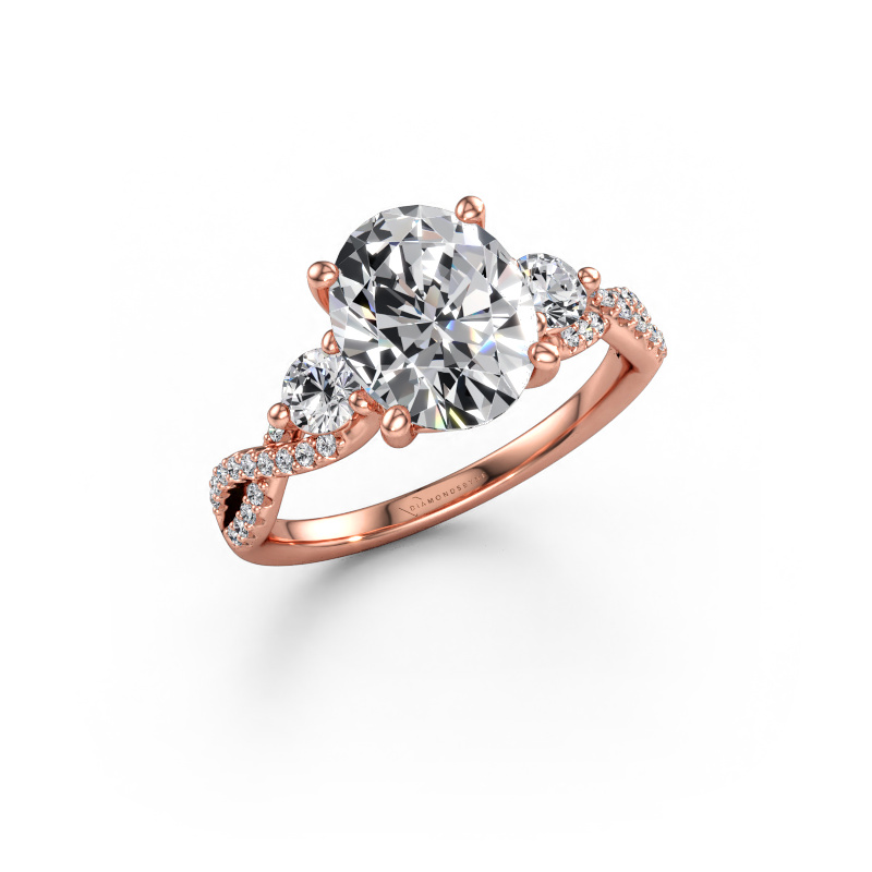 Bild av Förlovningsring Marilou OVL 585 roséguld Diamant 3.22 crt