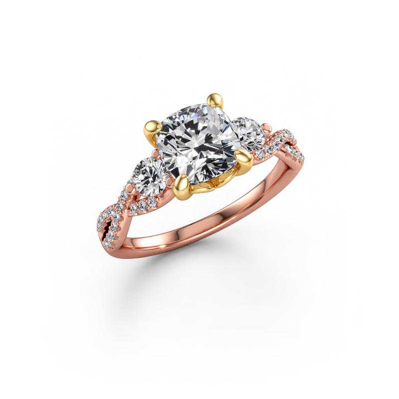 Afbeelding van Verlovingsring Marilou CUS 585 rosé goud Lab-grown diamant 2.52 crt