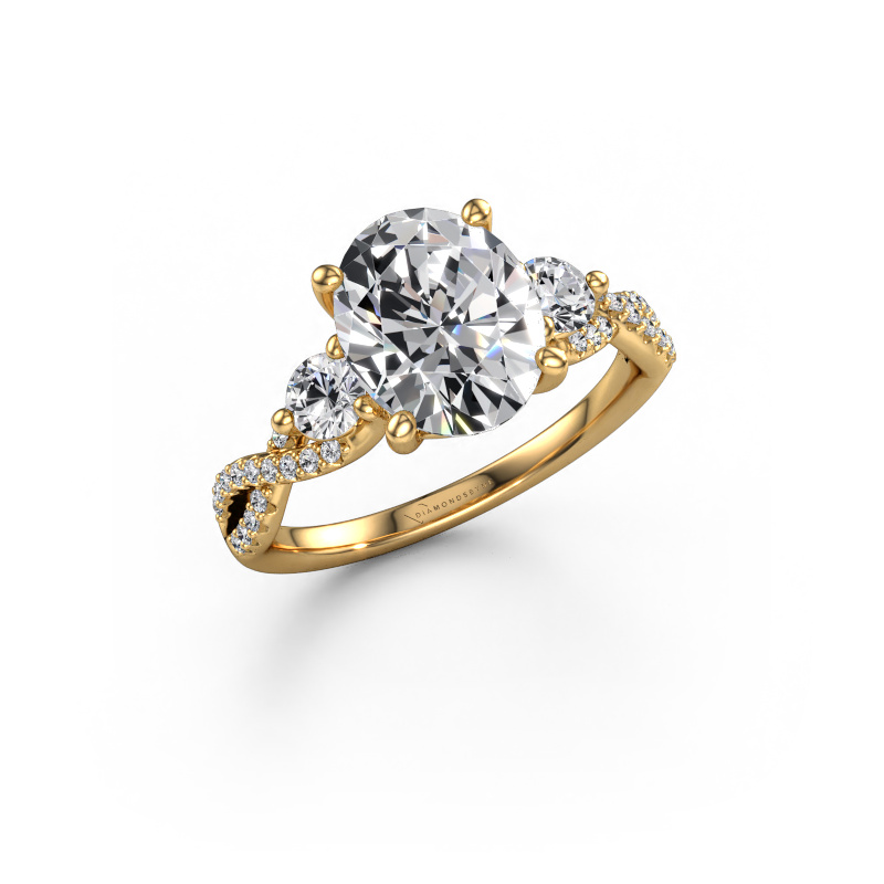 Image of Engagement ring Marilou OVL 585 gold Lab grown diamond 3.22 crt