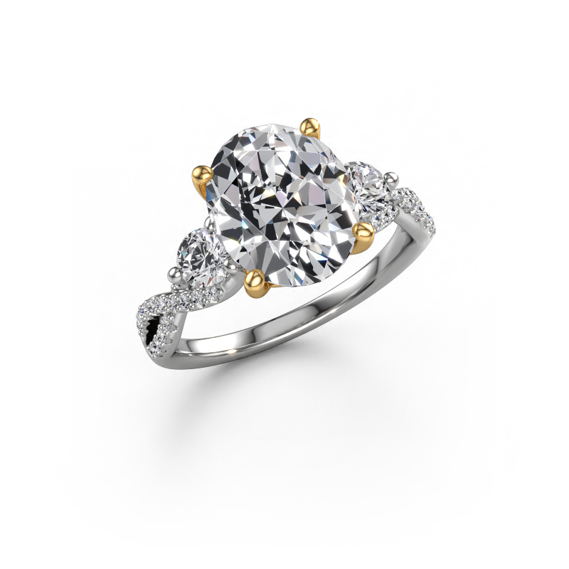 Afbeelding van Verlovingsring Marilou OVL 585 witgoud Lab-grown diamant 4.37 crt