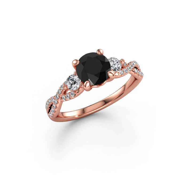 Immagine di Anello di fidanzamento Marilou RND 585 oro rosa Diamante nero 1.66 crt