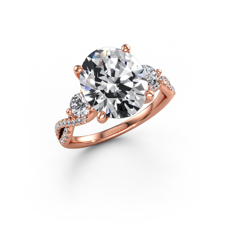 Bild av Förlovningsring Marilou OVL 585 roséguld Labbodlad diamant 5.61 crt