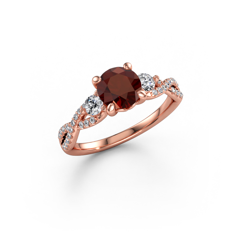 Bild av Förlovningsring Marilou RND 585 roséguld Granat 6.5 mm