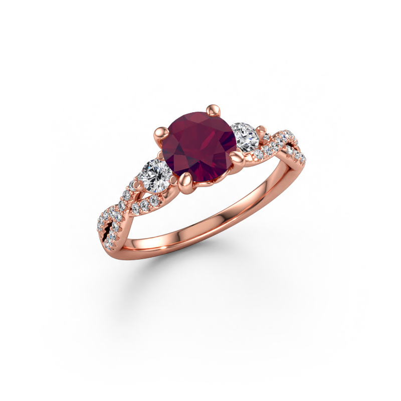 Bild av Förlovningsring Marilou RND 585 roséguld Rodolit 6.5 mm