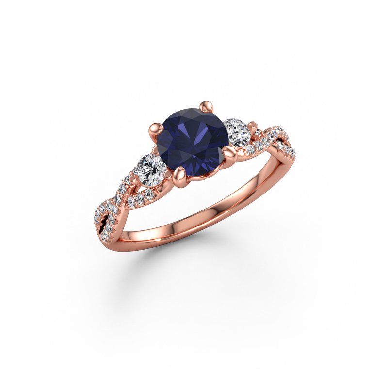 Immagine di Anello di fidanzamento Marilou RND 585 oro rosa Zaffiro 6.5 mm
