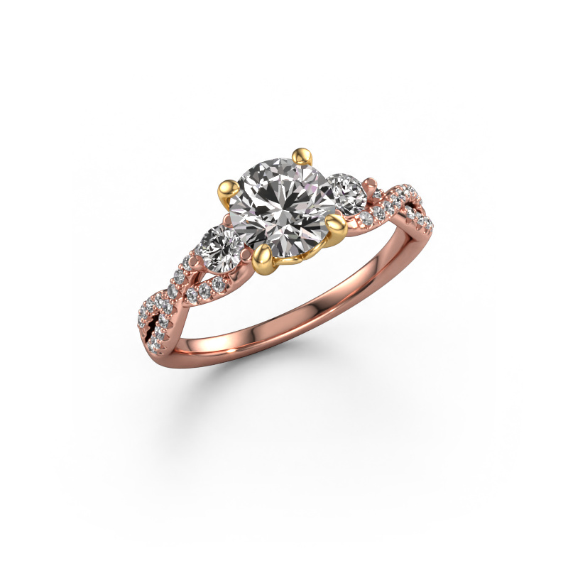 Bild von Verlobungsring Marilou RND 585 Roségold Zirkonia 6.5 mm