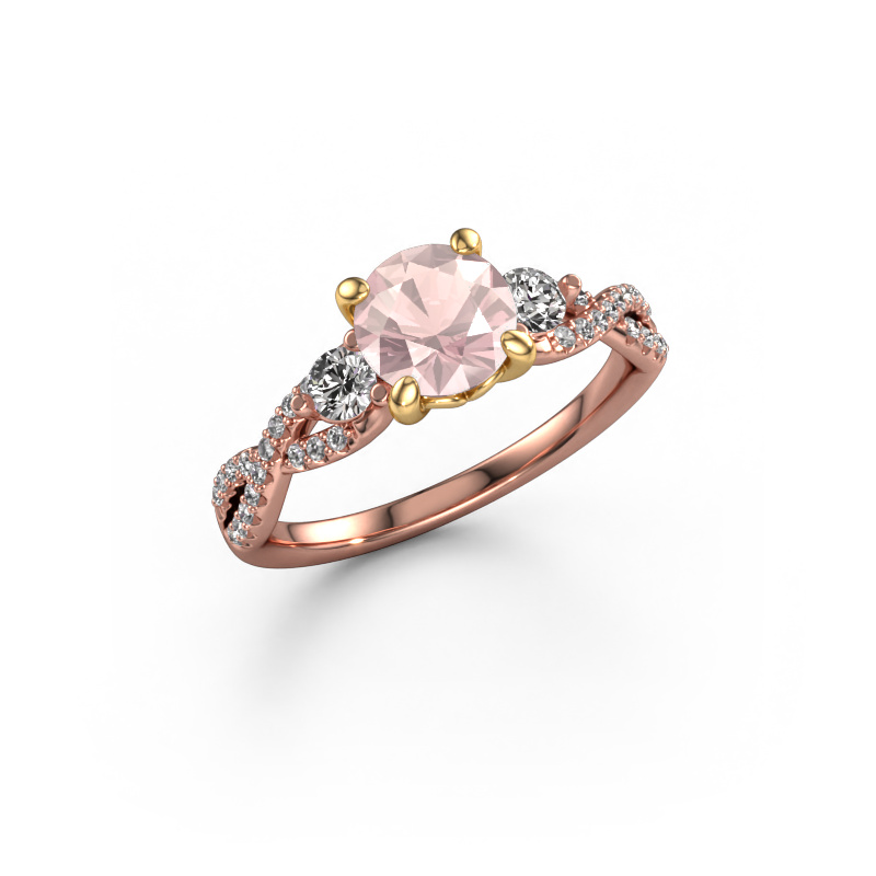 Image of Engagement ring Marilou RND 585 rose gold Morganite champagne 6.5 mm